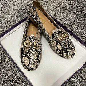 Snake print loafers